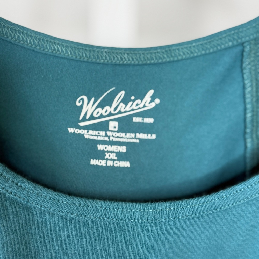 Woolrich Women's XXL Tank Top Teal Cotton‎ Stretch Sleeveless Scoop Neck Casual - Picture 2 of 7